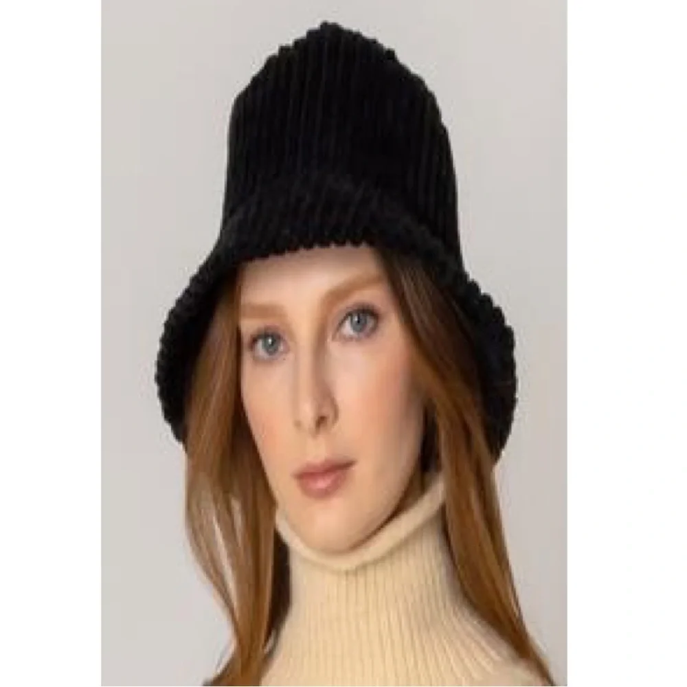 Black Corduroy Look Bucket Hat